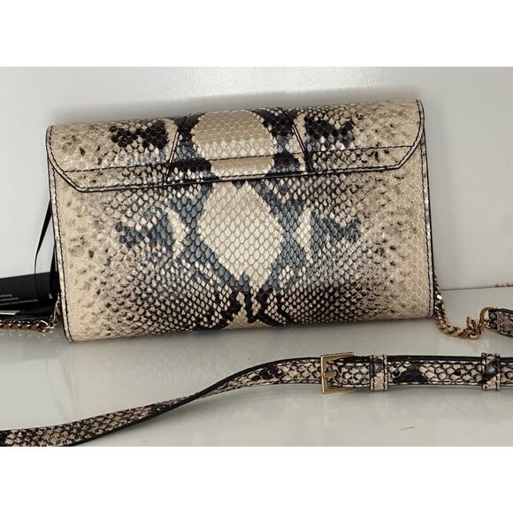 Versace Virtus Leather Brown Wallet on Chain Shoulder Bag 1006364 IT NWT $1275 - Picture 4 of 15